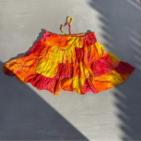 Tie Dye Tiered Mini Skirt - Picture 3 of 3